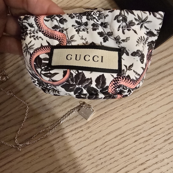 NEW Gucci Logo Square Pendant Necklace With Box And Dust Bag.Full Inclusion - Picture 16 of 17